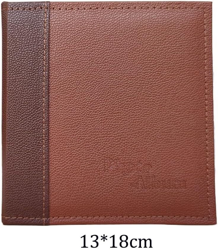 Travel Growth Commemorative Book ﻿ Leather Retro Creative Photo Storage Book Photo Album PP Pocket Album Applicable to Photos, Receipts, Star Cards, etc(Deekbrown)
