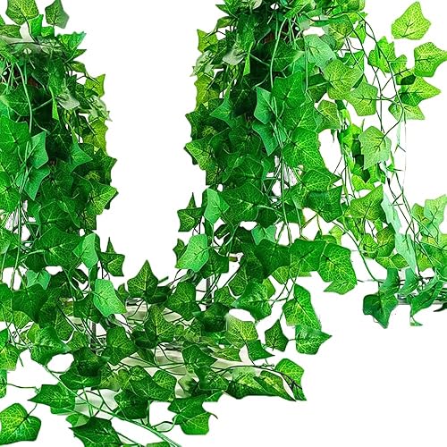 Miniatura 6 de 12 Pack 86Ft Artificial Ivy Garland Fake Plants, Fake Ivy Leaves Greenery Garlands Hanging Plant Vine for Aesthetic Bedroom Garden Party Wedding