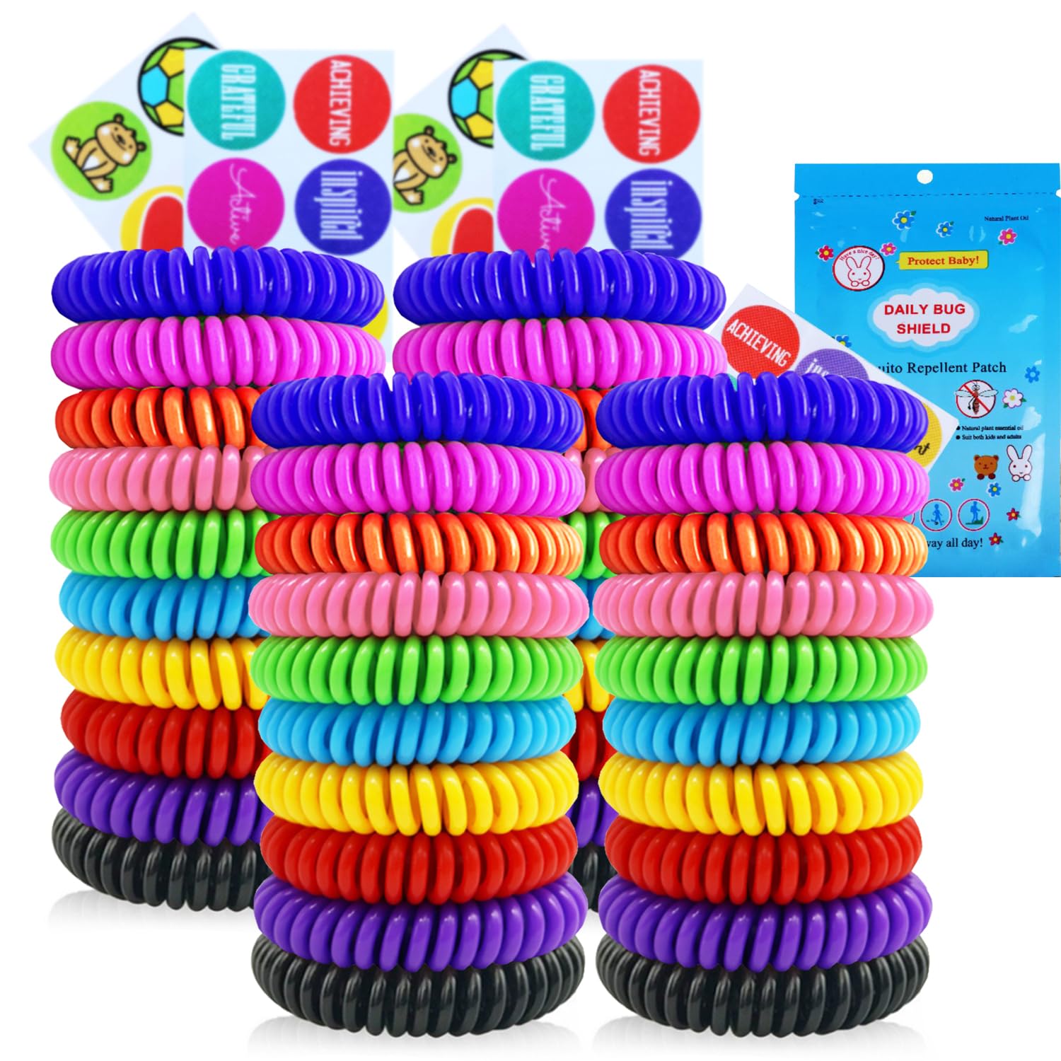 BuggyBands 40 Pack Mosquito Repellent Bracelets, Individually Wrapped DEET-Free Insect & Bug Repellent Wrist Bands for Kids & Adults Outdoor Camping Fishing Traveling