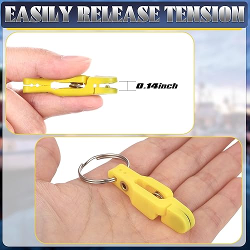 Miniatura 4 de Honoson 20 clips de liberación a presión de tensión pesada, clips de liberación acolchada, clips de arrastre con llavero para tablero de cepillado