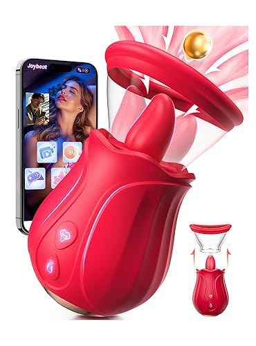 Gasevimo Vibrator Sex Toys Rose Toy - AI APP Adult Toys for Women with 7 Sucking & 10 Tongue 360° Licking & Vibrating, Rose Sex Toy Vibrators for Clit Nipple Anal, Removable Cup Female Couples Sex Toy