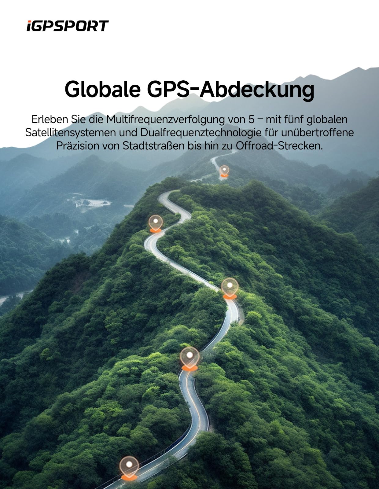 iGPSPORT BiNavi Fahrradcomputer Kabellos, 3,5'' Touch Screen Musiksteuerung Gruppenfahrten Bluetooth ANT+ GPS Fahrrad Navi