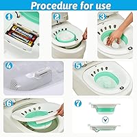 Vista 6 de G GREENLY-AG Bañera de sentarse, baño de asiento para inodoro, baño eléctrico para hemorroides, hombres y mujeres, cuidado posparto, baño portátil