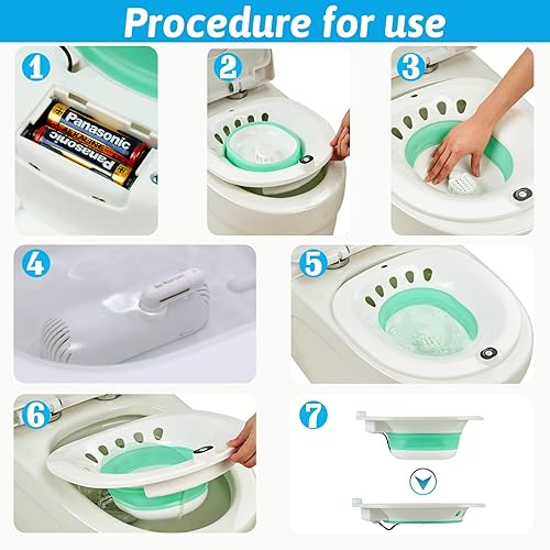 Miniatura 6 de G GREENLY-AG Bañera de sentarse, baño de asiento para inodoro, baño eléctrico para hemorroides, hombres y mujeres, cuidado posparto, baño portátil