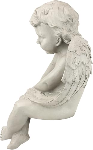 Miniatura 3 de Design Toscano JE101261 Ángel de meditación - Estatua sentada, 13 pulgadas, poliresina, piedra antigua
