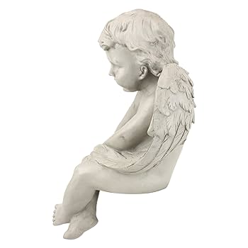 置物 angel Alpine Corporation 31-in H x 12-in W Gray Garden Statue