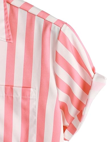 Vista 4 de VATPAVE - Camisas hawaianas de flamenco para hombre, camisas de playa de verano, informales, de manga corta con botones