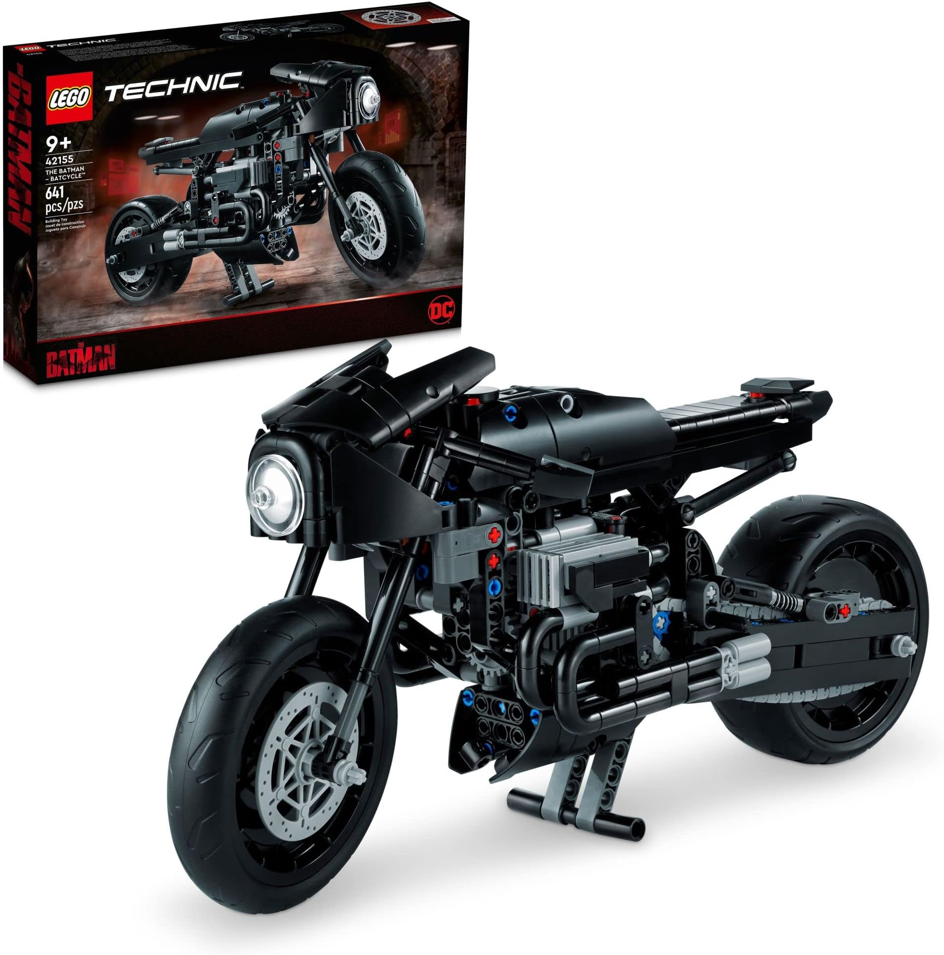 Technic The Batman – BATCYCLE Set 42155, Collectible Toy Motorcycle, Scale Model Building Kit of The Iconic Super Hero Bike from 2022 Movie