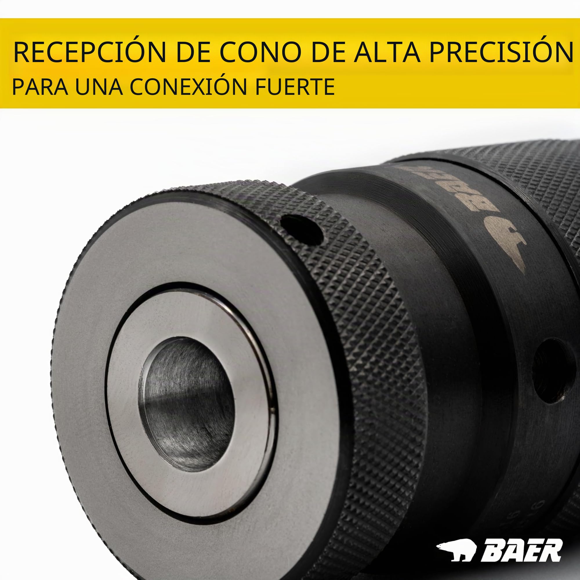 BaerCoil Portabrocas con accesorio de mandril cónico de 0,2 a 16 mm - Portabrocas sin llave - Taladro percutor - Cabezal de taladro - Incluye: Dr, llave hexagonal, portabrocas sin llave