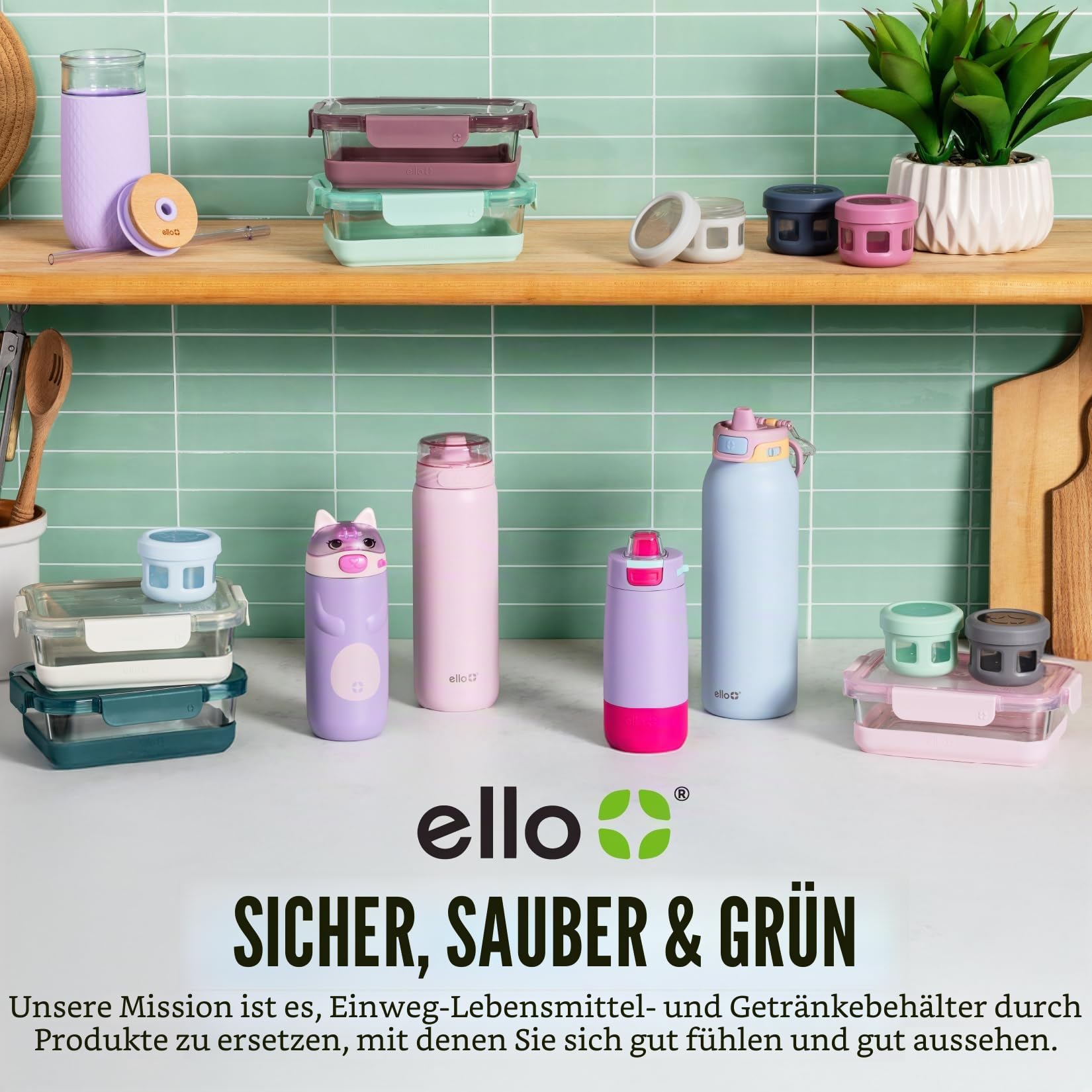 Ello Essenszubereitungs-Set aus Kunststoff, 3,7 Tassen, 10-teilig, BPA-freier Kunststoff-Frischhaltedose mit Silikonmanschette und luftdichten Deckeln, spülmaschinenfest, mikrowellen- und