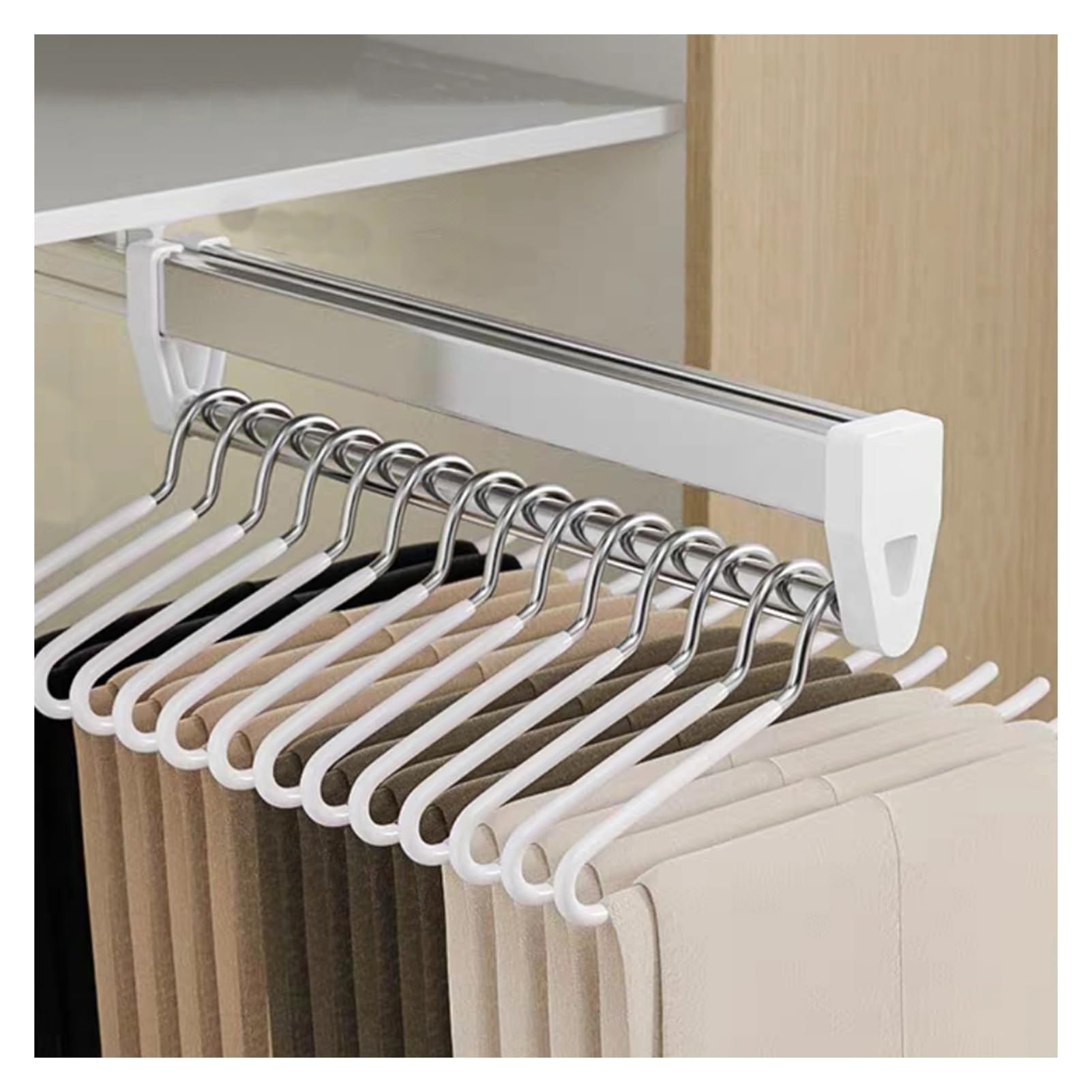 Cintre coulissant gain de place extensible portant vêtements charge 25kg