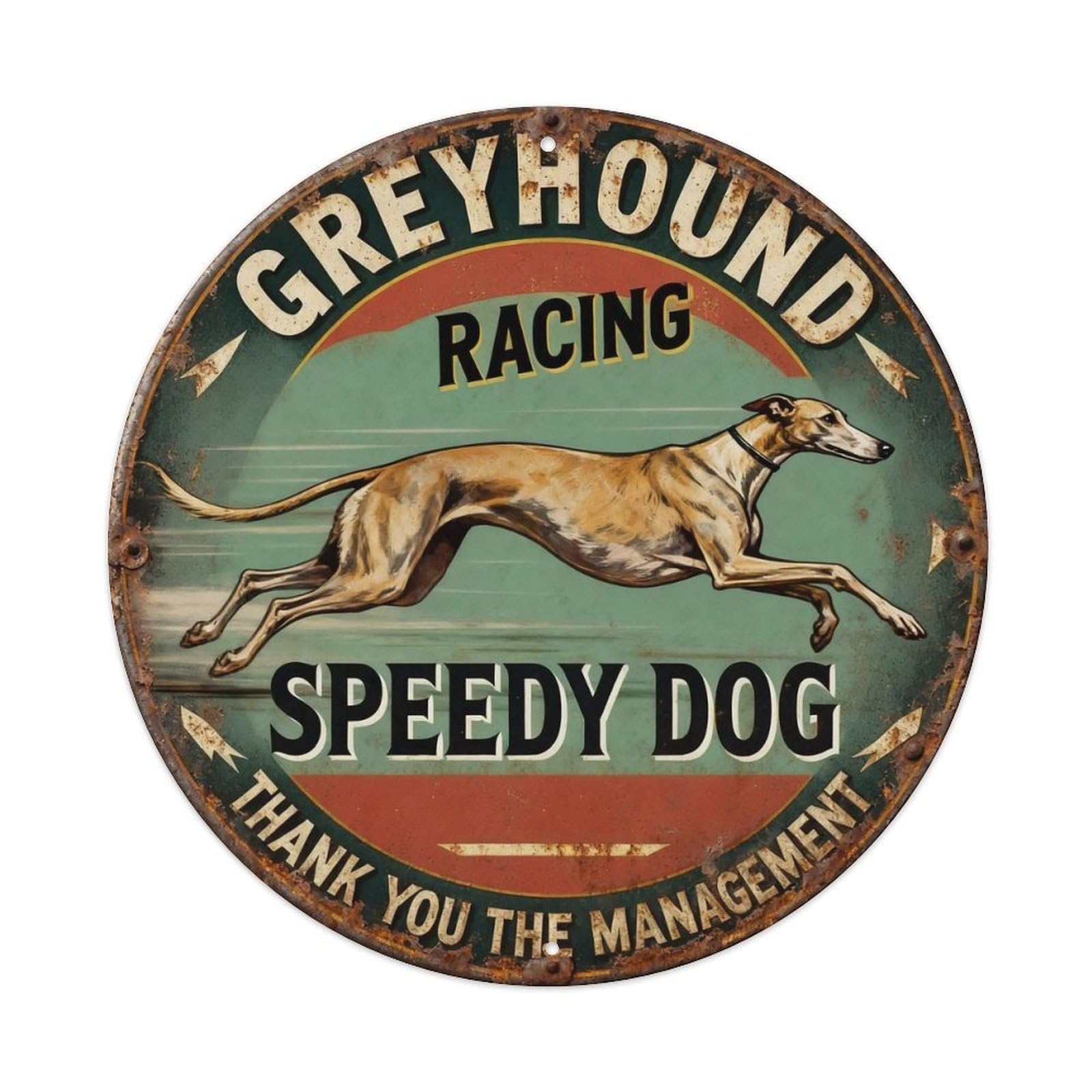 Greyhound Racing Speedy Dog Metal Tin Sign Plaque