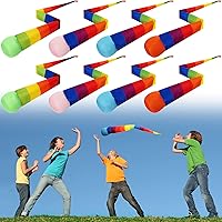 Leyndo 8 Pack 26 Inch Rainbow Tail Comet Balls - Safe Throw & Catch Toys for Kids Beach Playground Outdoor Fun