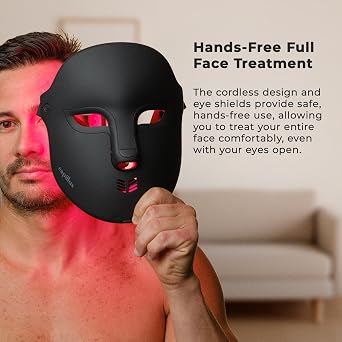 Capillus Red Light Face Mask - 4 Light Modes Wireless LED Facial Mask Red Light Therapy