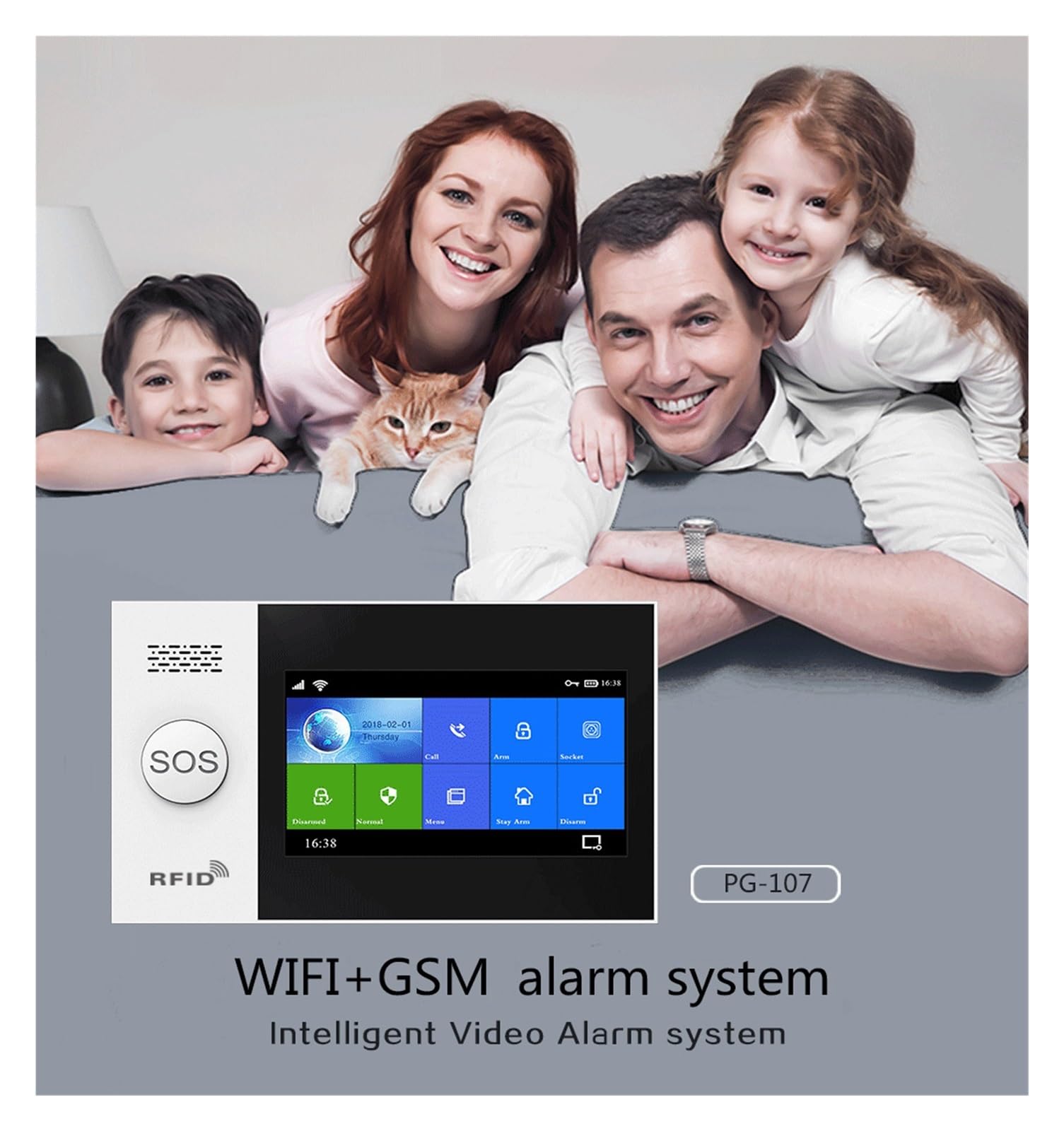Sistemi Allarme Casa Di Allarme Antifurto WiFi Wireless For APP Domestica Con Telecomando Kit Fai Da Te Tuya Smart Life(C)
