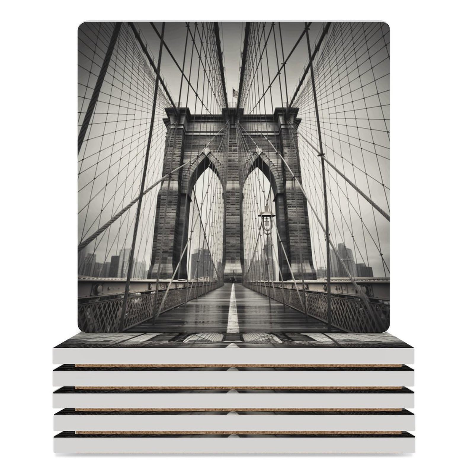 Dessous de verre imprimé Brooklyn en céramique, le cadeau idéal de pendaison de crémaillère