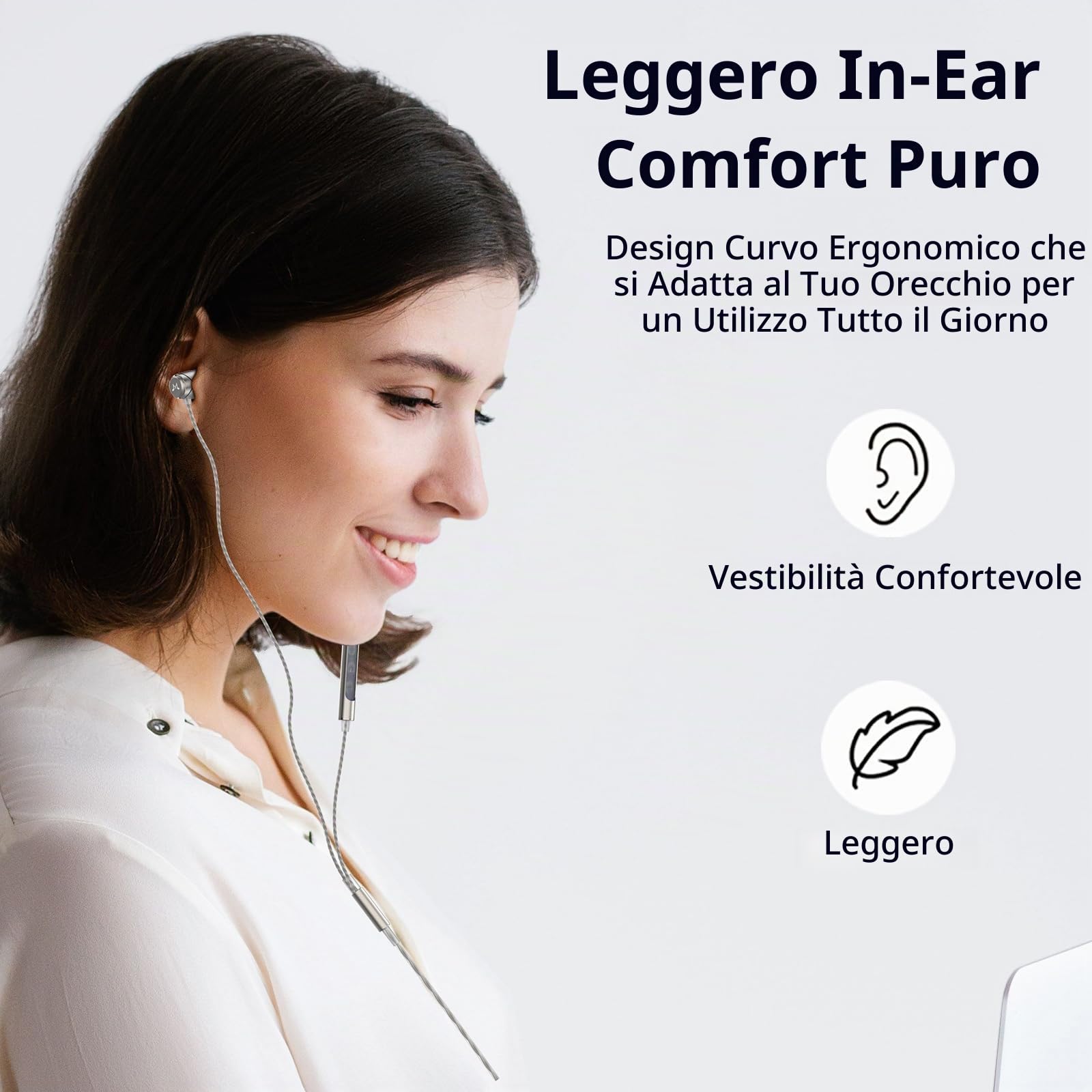 SoundMAGIC E11D Auricolari Cablati USB-C, Micro, DAC HiRes, HiFi, Arg Scuro | Chiamate nitide, bassi corposi, medi equilibrati, isolamento acustico, vestibilità ergonomica, compatibilità universale