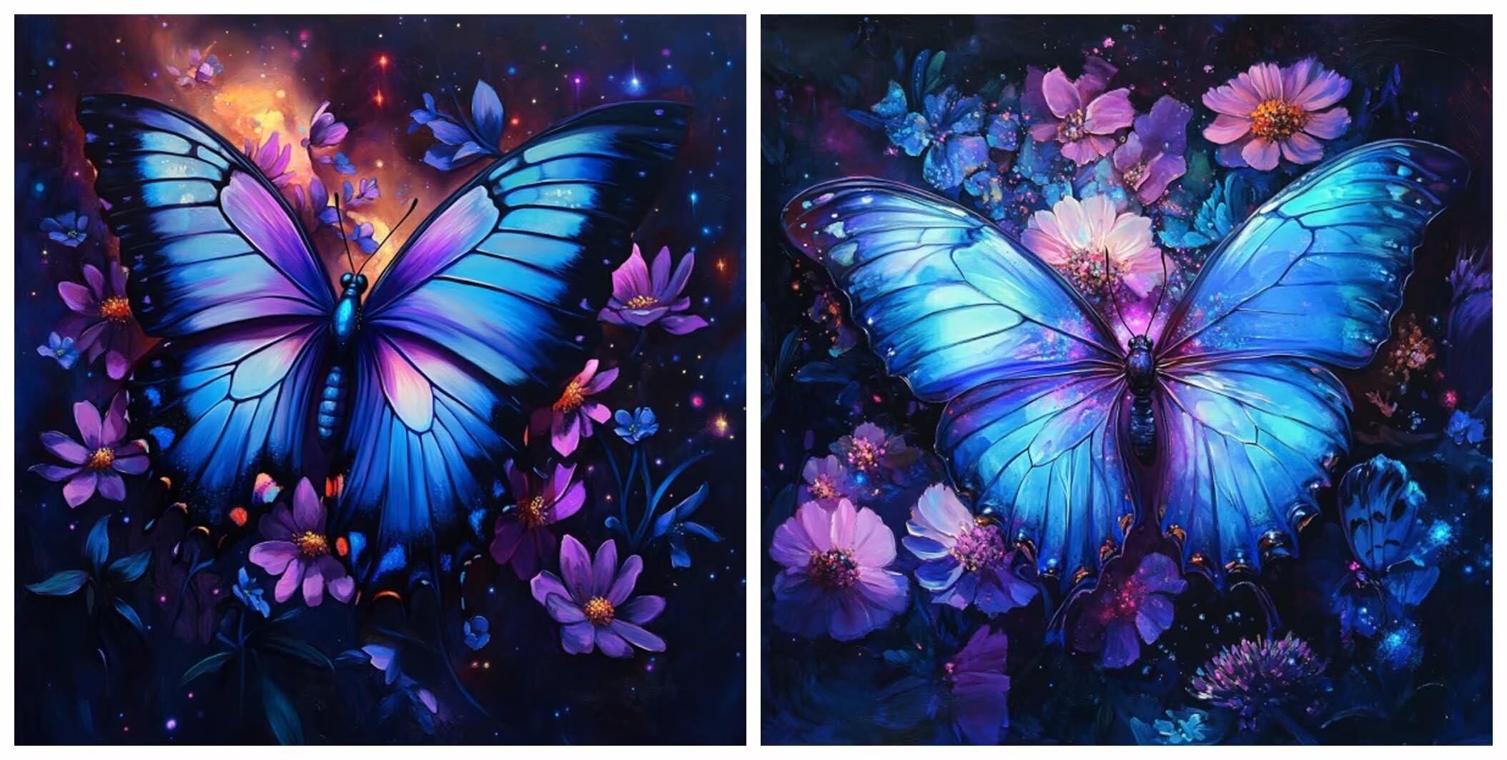 Diamond Painting Complet Fleurs Papillons Strass Broderie 5D - 8