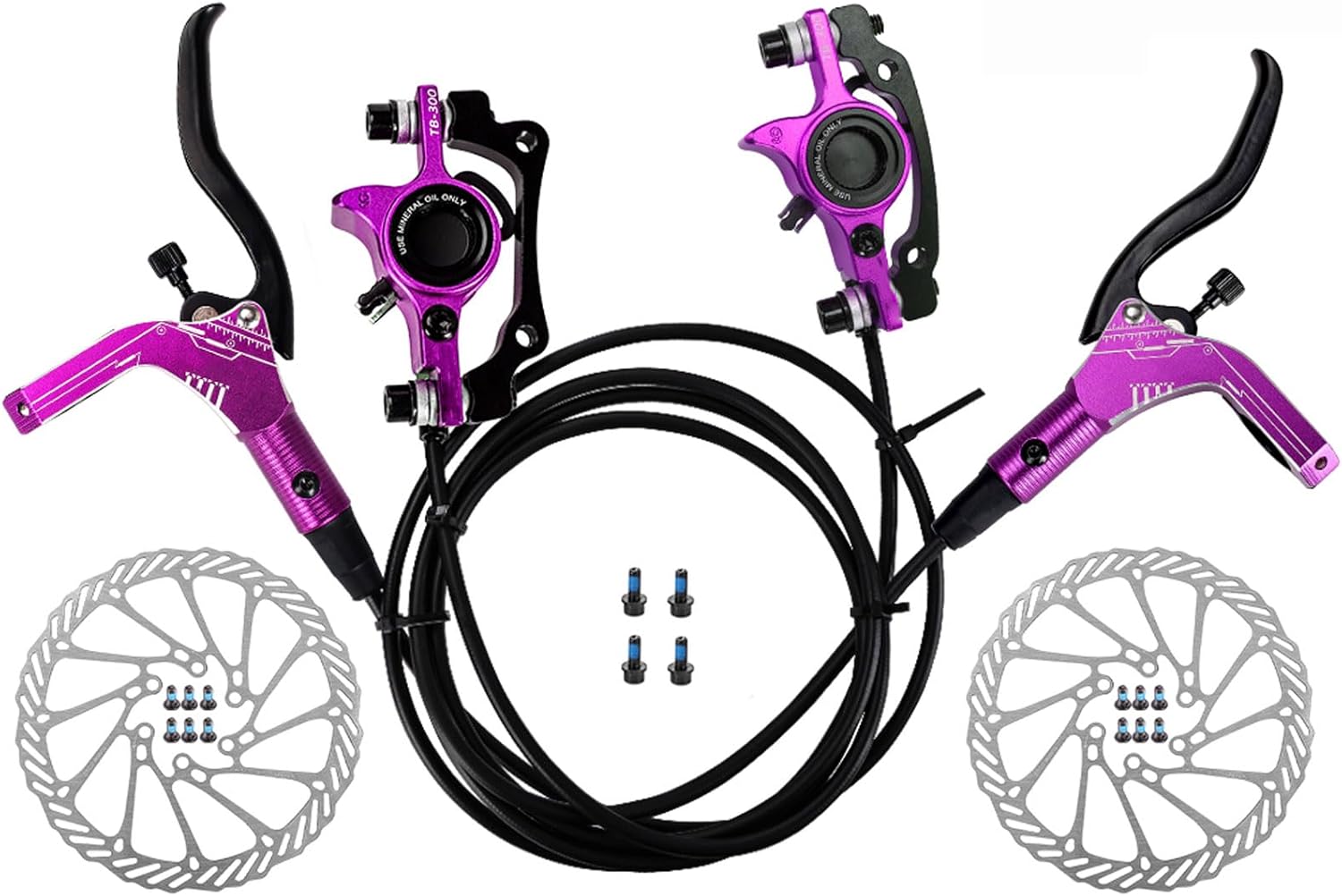 Hydraulic Disc Brake Set for Mountain Bikes - Aluminum Alloy Front & Rear Brake Kit