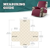 Vista 2 de Ruaozz Funda para silla reclinable 100% impermeable, antideslizante, funda de asiento para silla reclinable, lavable, con correas elásticas para Vino