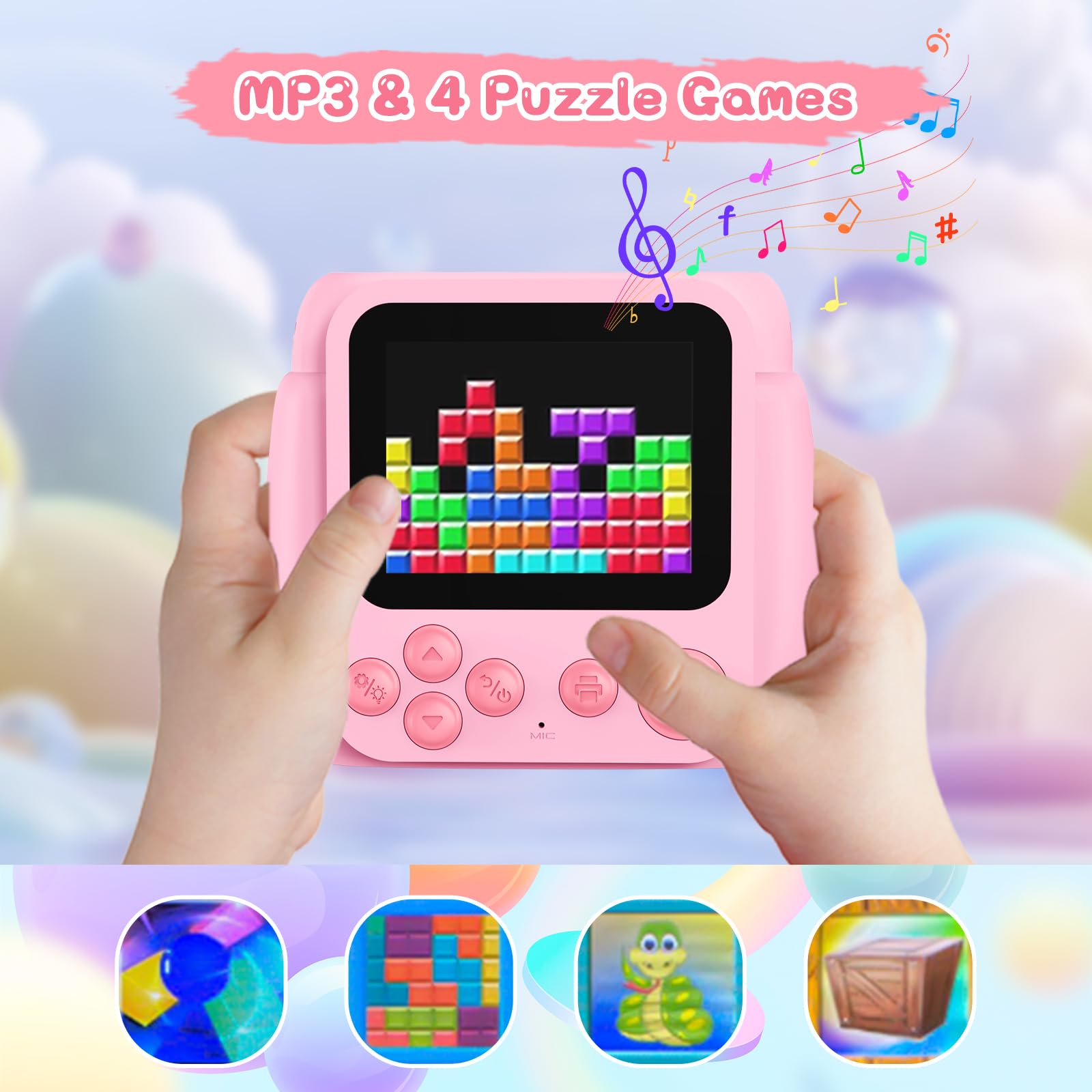 Gofunly Macchina Fotografica Bambini Istantanea, 2,4 Pollici Schermo Fotocamera Istantanea per Bambini con 32GB Scheda, 1080P HD Fotocamera Digitale Bambini Regalo per Ragazze Ragazzi da 3-12 Anni