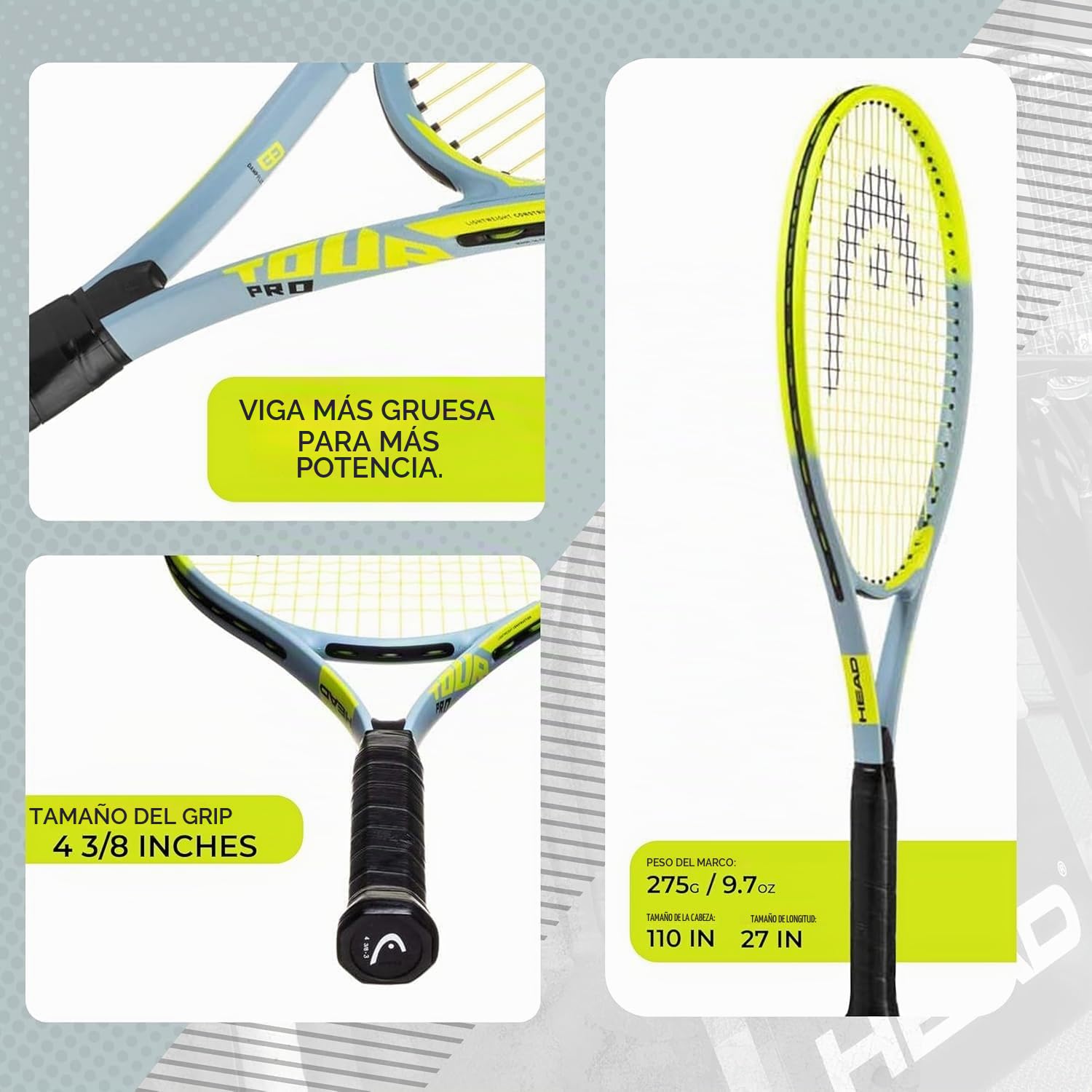 Amazon.com: Head Nano Titanium Tour Pro - Raqueta de tenis doble