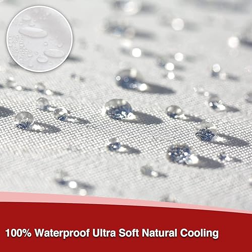 Miniatura 4 de The Season Essentials Protector de colchón de algodón impermeable con protección contra la humedad, color blanco, tamaño matrimonial