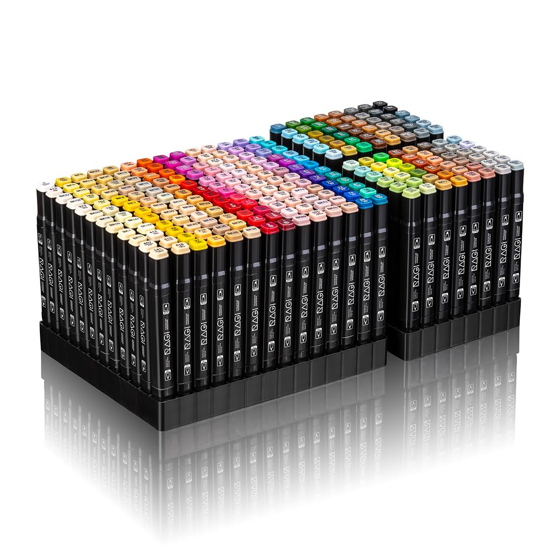 RAGI Alkoholmarker Set - 264 Alkohol Stifte & Filzstifte für Profis und Anfänger, Perfekt für Manga, Sketchbook, Malbuch und Zeichnen, Ideal für Erwachsene, Inklusive Weiches Etui