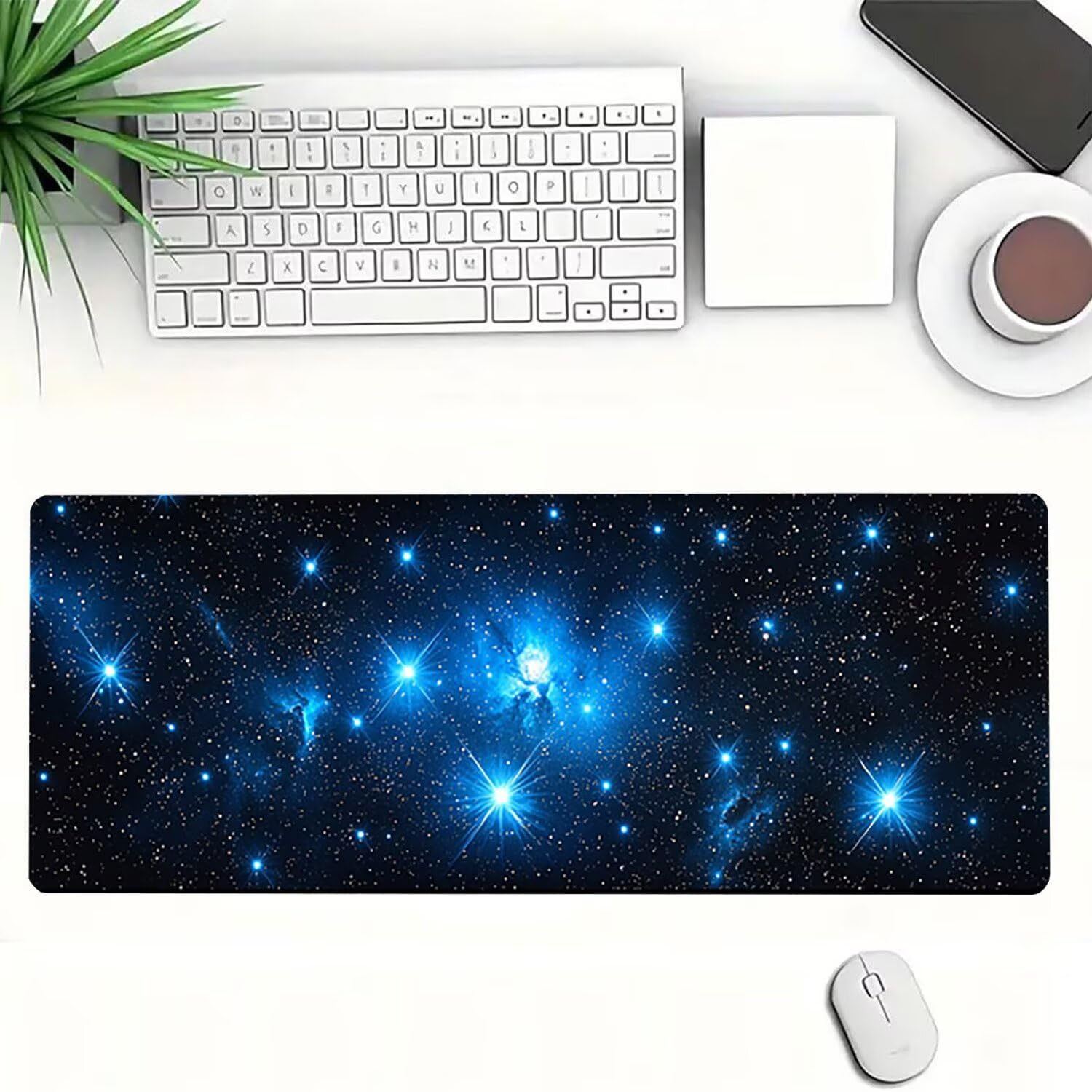Podkładka pod mysz do gier XXL gwiaździste niebo krajobraz, podkładka pod mysz XXL - 1200 x 600 x 3 mm - podkładka pod mysz matowa, bardzo duża podkładka pod biurko dla graczy, antypoślizgowa podstawa
