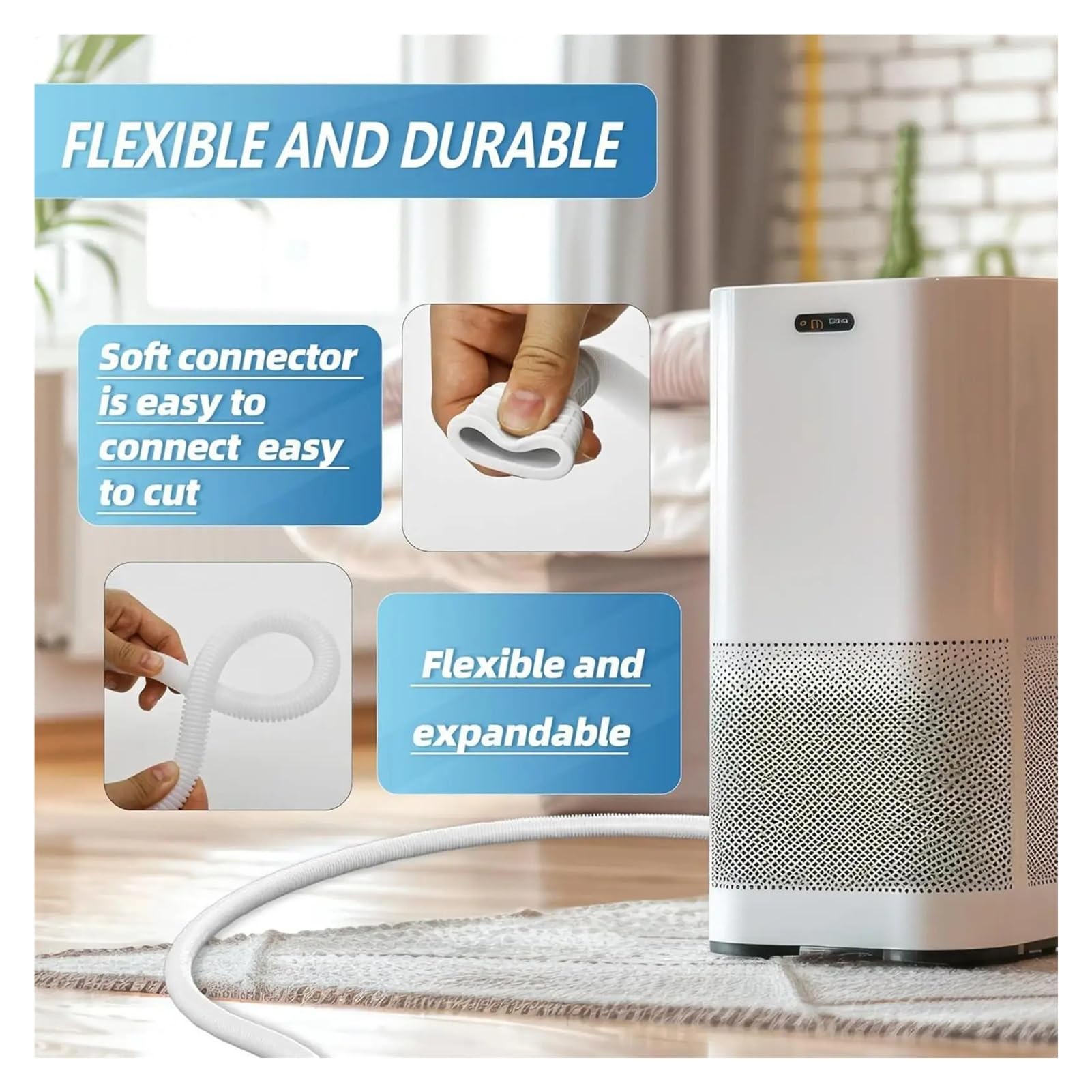 Tubo di scarico del condizionatore d'aria mobile per lavatrice, 5/6 m, unità esterna AC, tubo di scarico per perdite d'acqua, tubo in plastica (6 m)