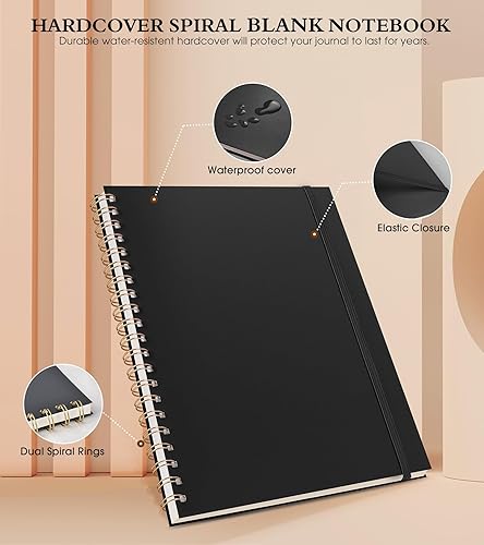 Vista 141 de Cuaderno de papel cuadriculado, cuaderno en espiral de 8.5 x 11 pulgadas, cuadernos de cuadrícula grande A4 para mujeres y hombres, papel gráfico