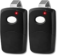 2-Pack GarageStop Linear Multicode 3089 308911 Remote - 300MHz 10 Dip Switch Gate Opener Clicker w/ Visor Clips