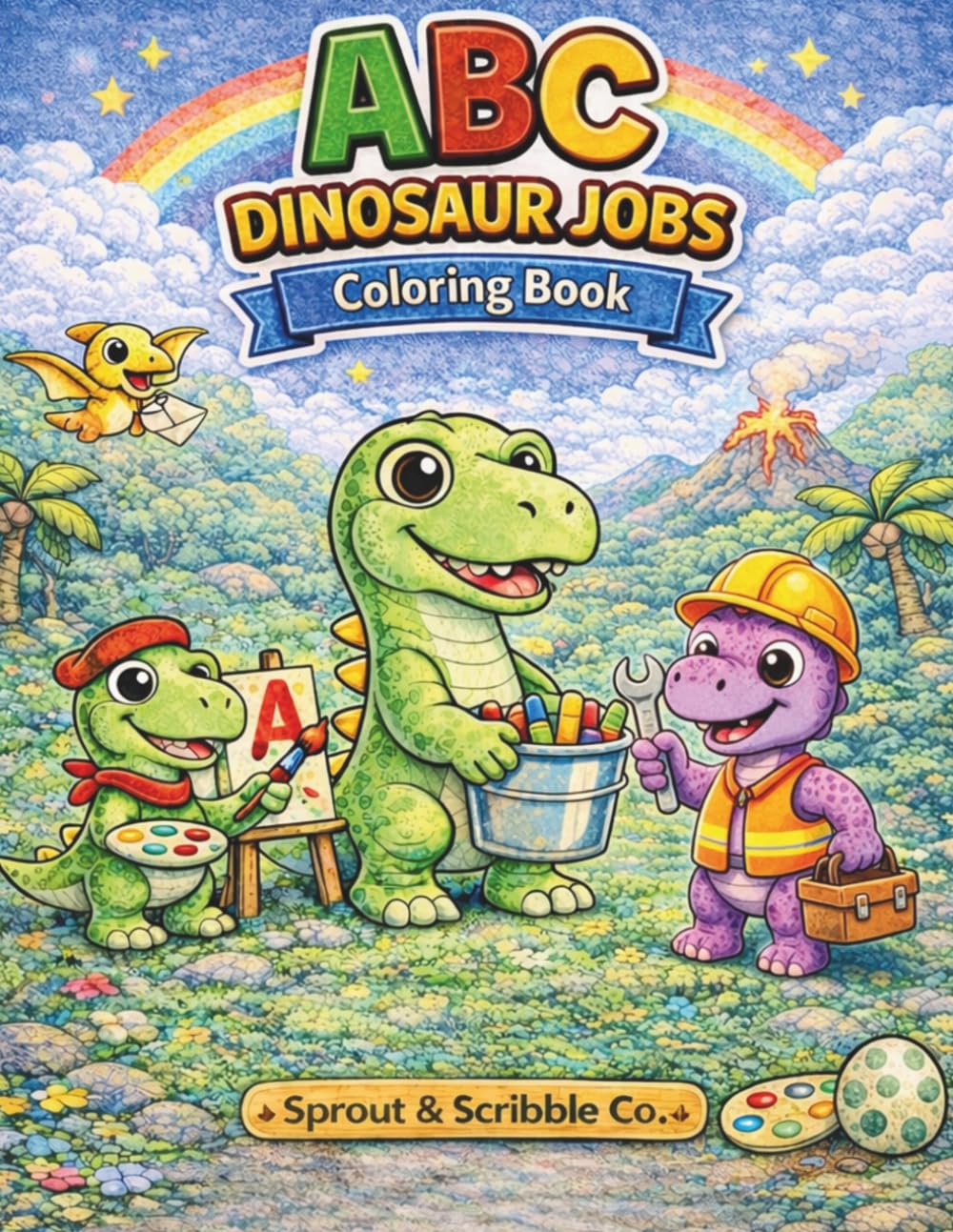 ABC Dinosaur Jobs Coloring Book: ABC Coloring Book for Kids Ages 3–7 | Cute Dinosaur Jobs | Learn the Alphabet Through Play (Animal Jobs Coloring Books)