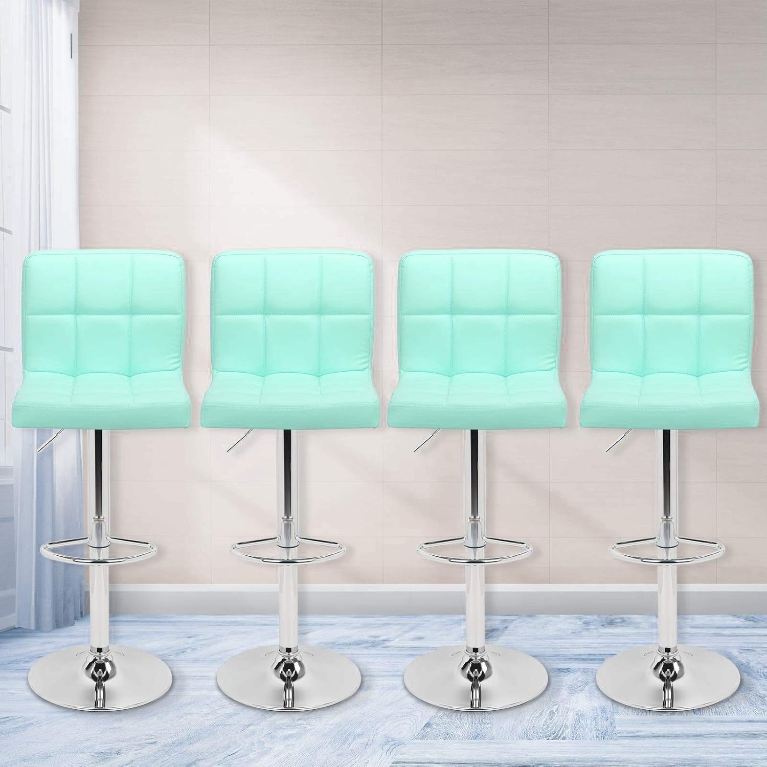 Magshion Faux Leather Bar Stools Adjustable 360 Degree