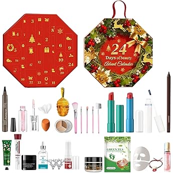 Makeup Advent Calendar 2025 24 Days Beauty Advent Calendar with Cosmetic Set Christmas Countdown Calendar for Adults Lovers Friends Mum Daughter Girlfriend