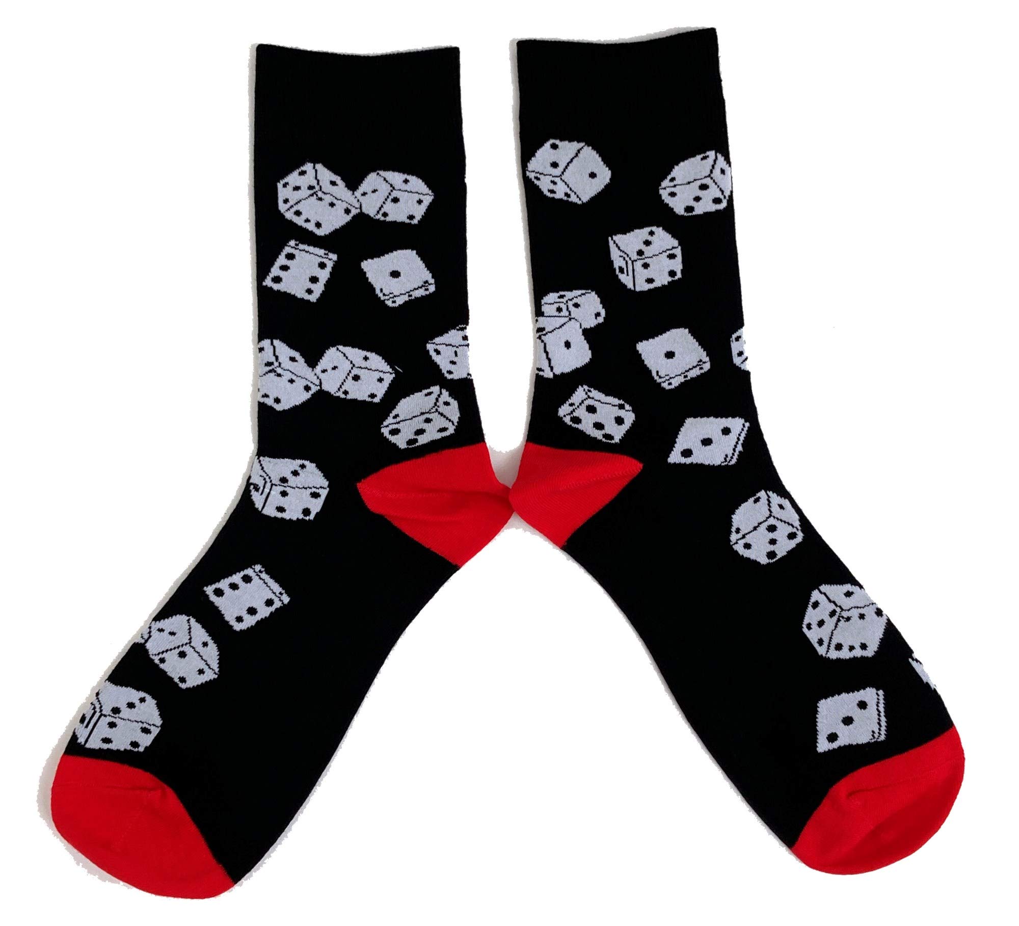 Sock Shack Women's Black Rolling The Dice Lucky Gambler Socks 4-8 Uk/37-42 Eur/6-10 Us