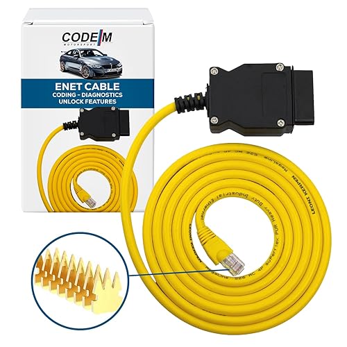Code M ENET OBD2 Cable para codificación BMW Serie F E SYS ISTA+ ICOM Bootmod3 compatible con Bimmercode Cable resistente