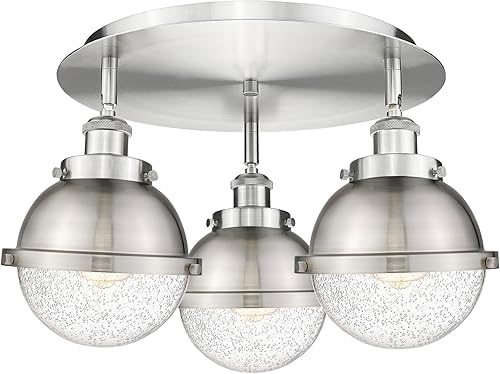 Miniatura 2 de Innovations Lighting 916-3C-AB-HFS-61-BK Downtown Urban Three Light Flush Mount Ceiling Light Antique Brass