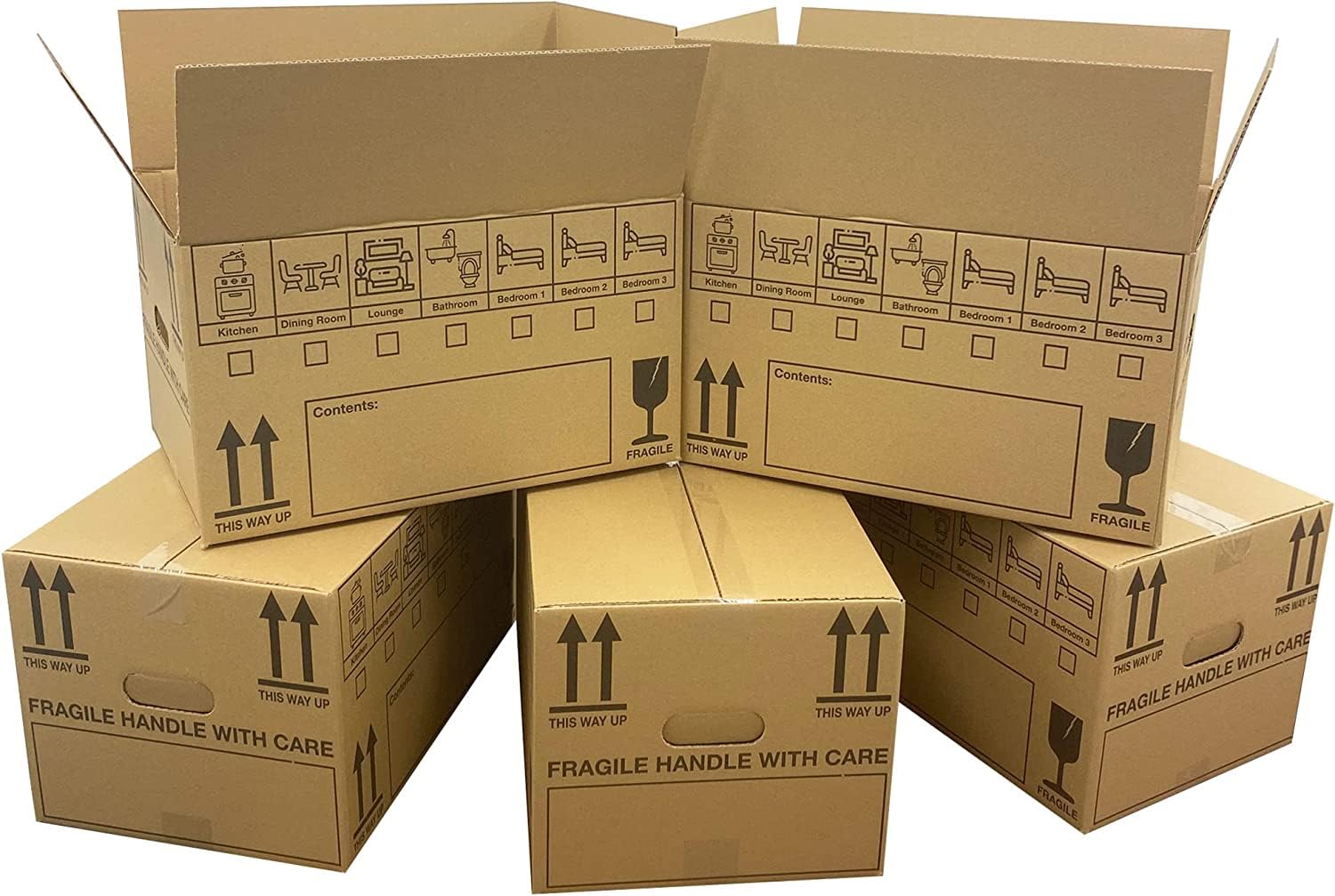 Storm Trading Group Brown 10 Strong Cardboard Moving Packing Storage House Boxes 47Cm X 31.5Cm X 27Cm 44 Litres