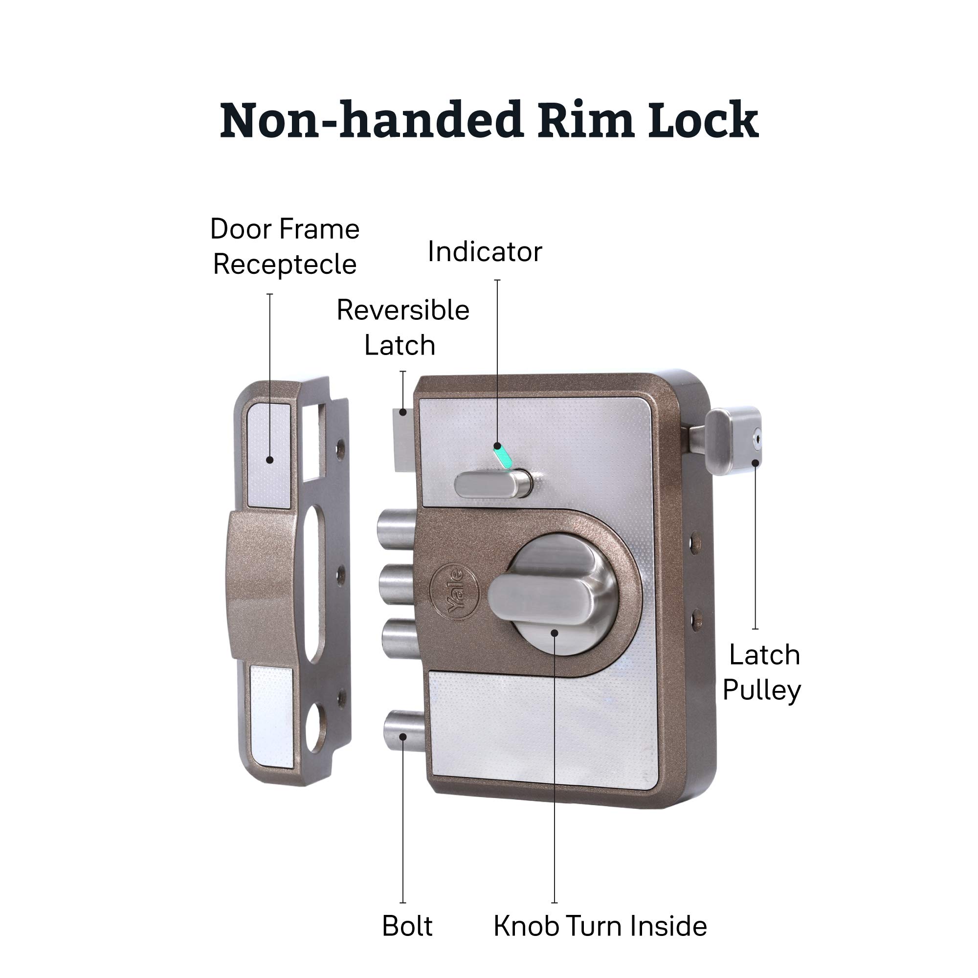 Yale CBR-500BN Rim Lock - 4 Bolt Security -4
