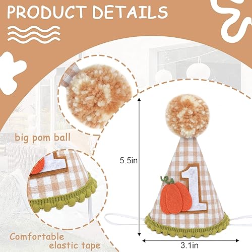 Miniatura 2 de Sombrero de calabaza para el primer cumpleaños para niños, decoración de primer cumpleaños de otoño, sombrero de primer cumpleaños, decoración de