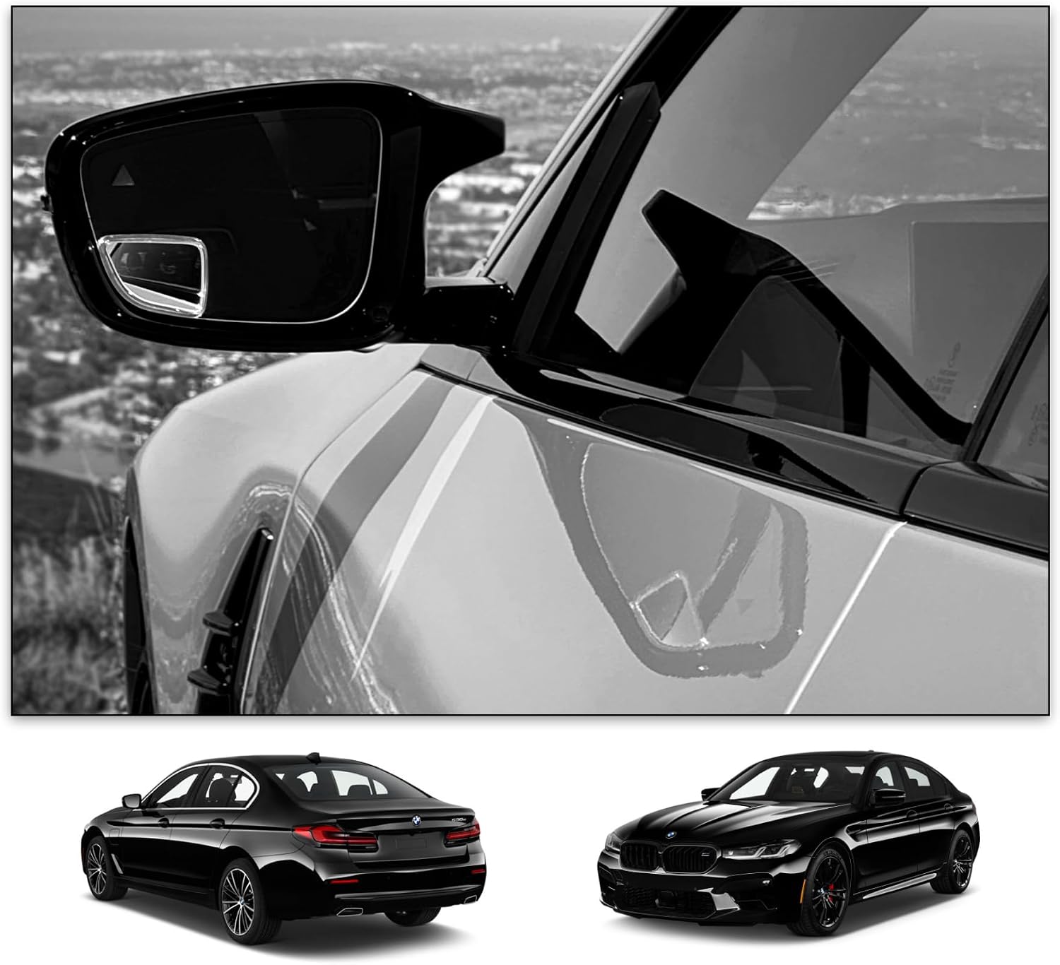 Blind Spot Mirrors- Compatible with BMW G30 530i Extended View (G30 540i (2017 – 2023)), Glass - 2 Piece Set (Left & Right)