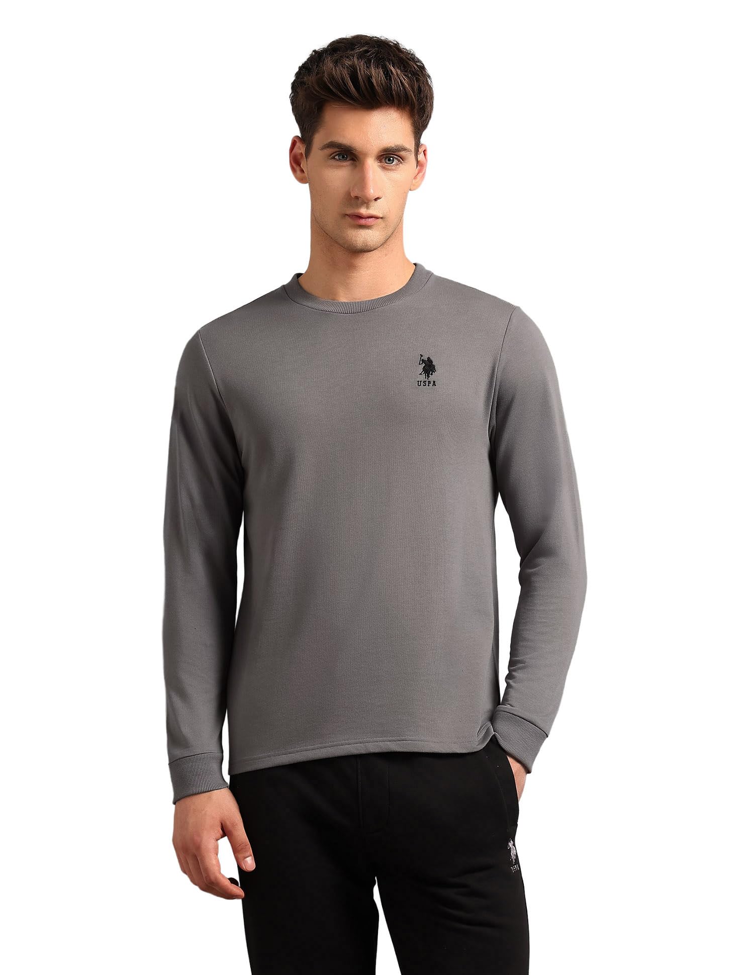 U.S. Polo ASSN. Men's OEE14 Gray Lounge T-Shirt Me. Grey - Image 1