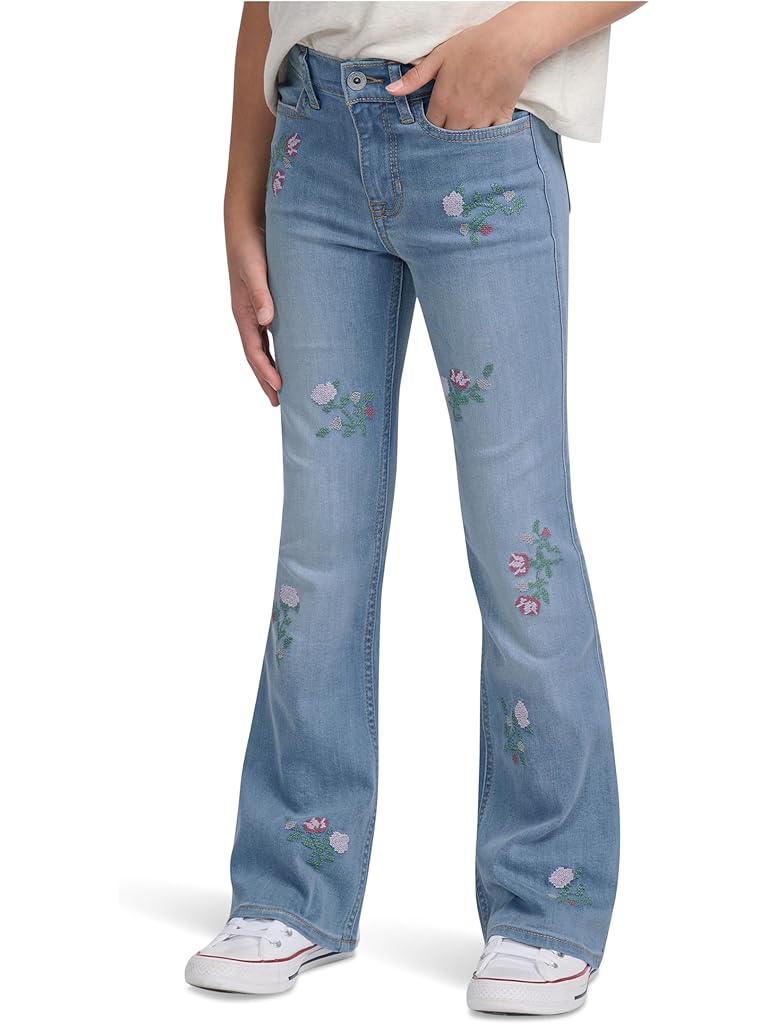 Blue Abercrombie & Fitch High-Rise Flare Floral Jeans (Big Kid)