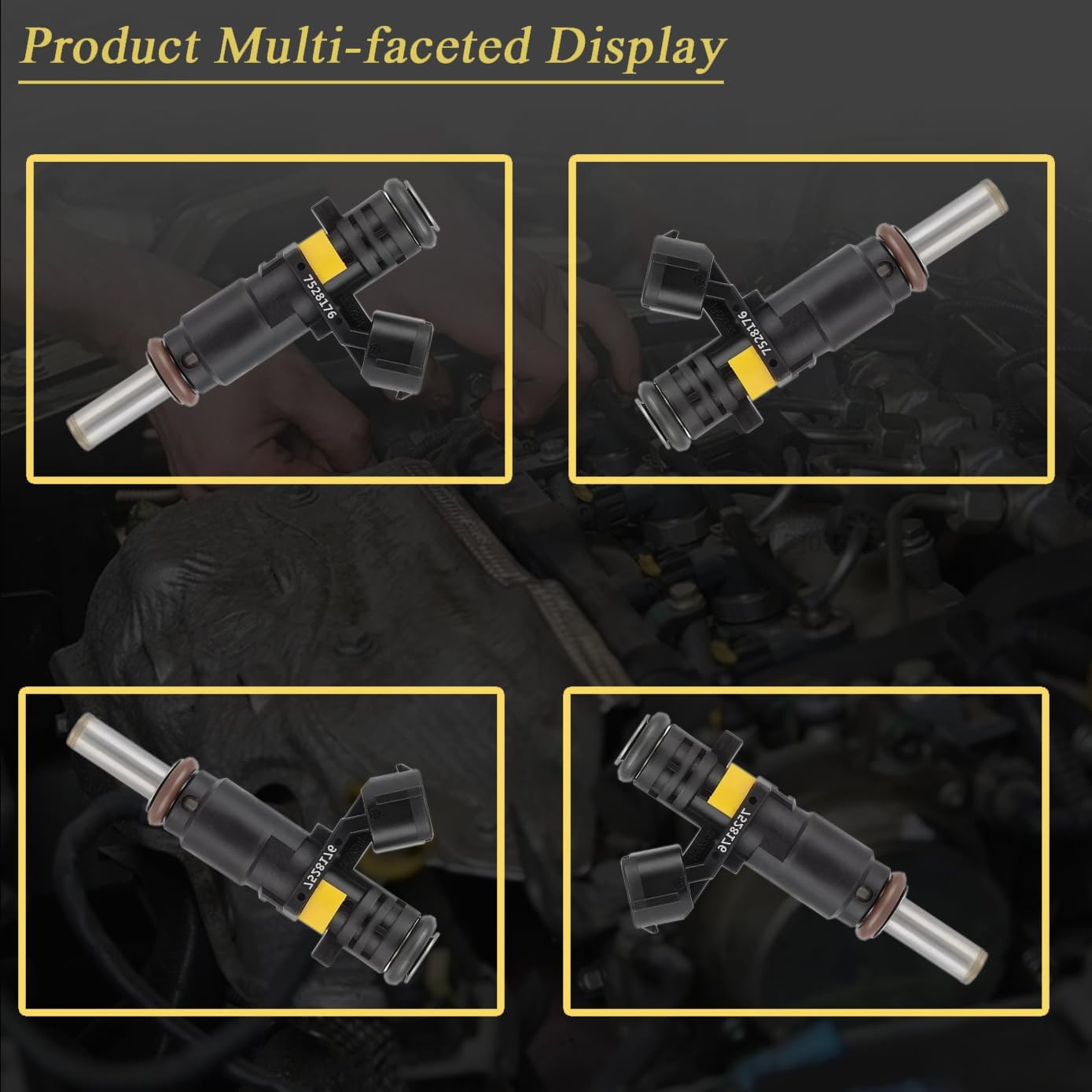 Set of 4PCS 6 Holes Genuine OEM Fuel Injectors 2007-2016 Replacement For Mini Cooper Base R56 Clubman R55 Cabrio R57 Coupe R58 Roadster R59 Paceman R61,Replace OE# 7528176 13537528176 1984J2 1984G