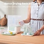 Momcozy Baby Bottle Sterilizer and Dryer, 6-Bottle Compact Steam Sterilizer | 4-in-1, Modular Nesting Space Saving Design, Drying Rack Included, for Breast Pump Parts, Pacifiers & Newborn Essentials