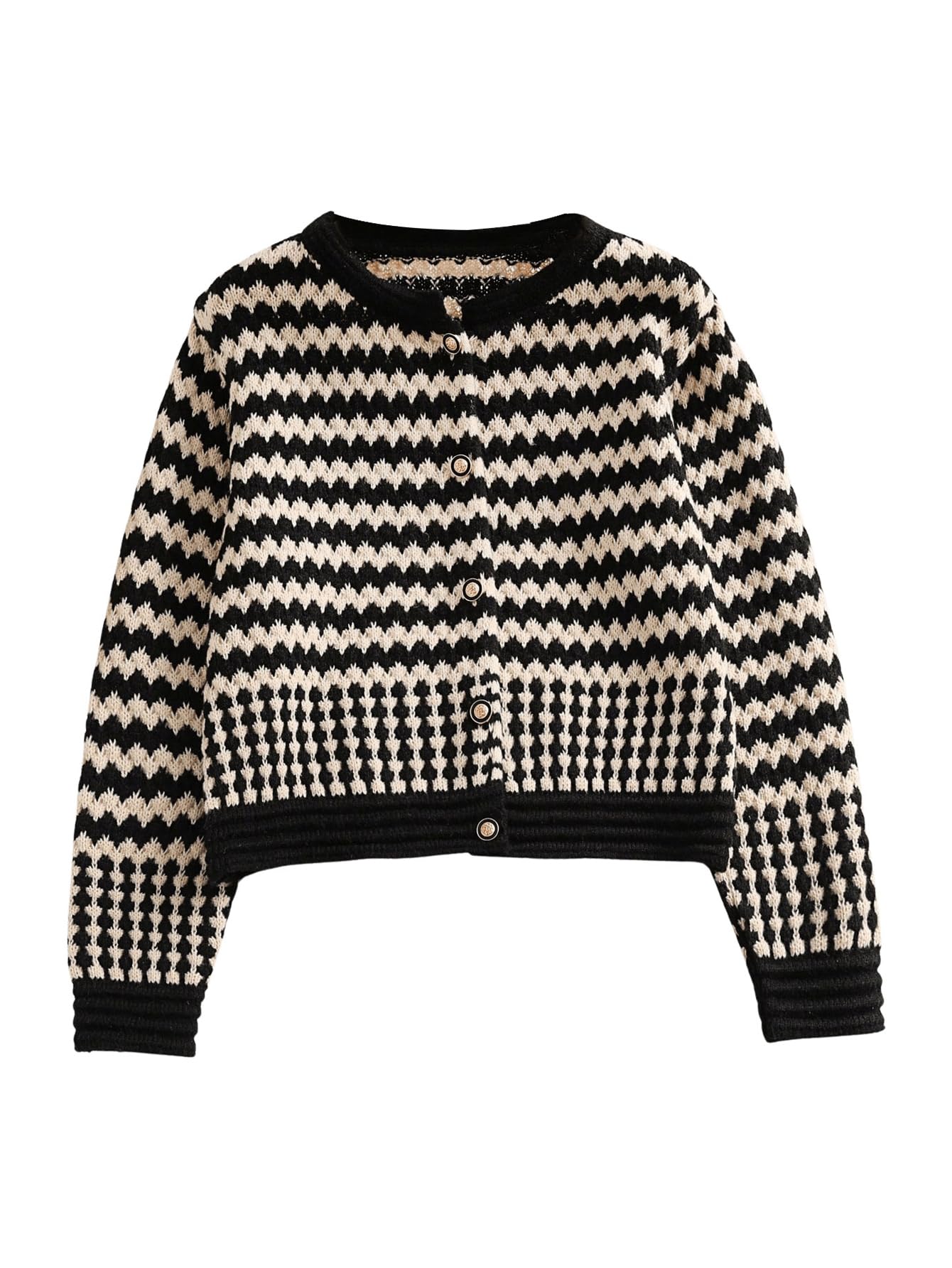 SweatyRocks Womens Button Down Striped Cardigan Sweater Long Sleeve Knit Jacket Outerwear