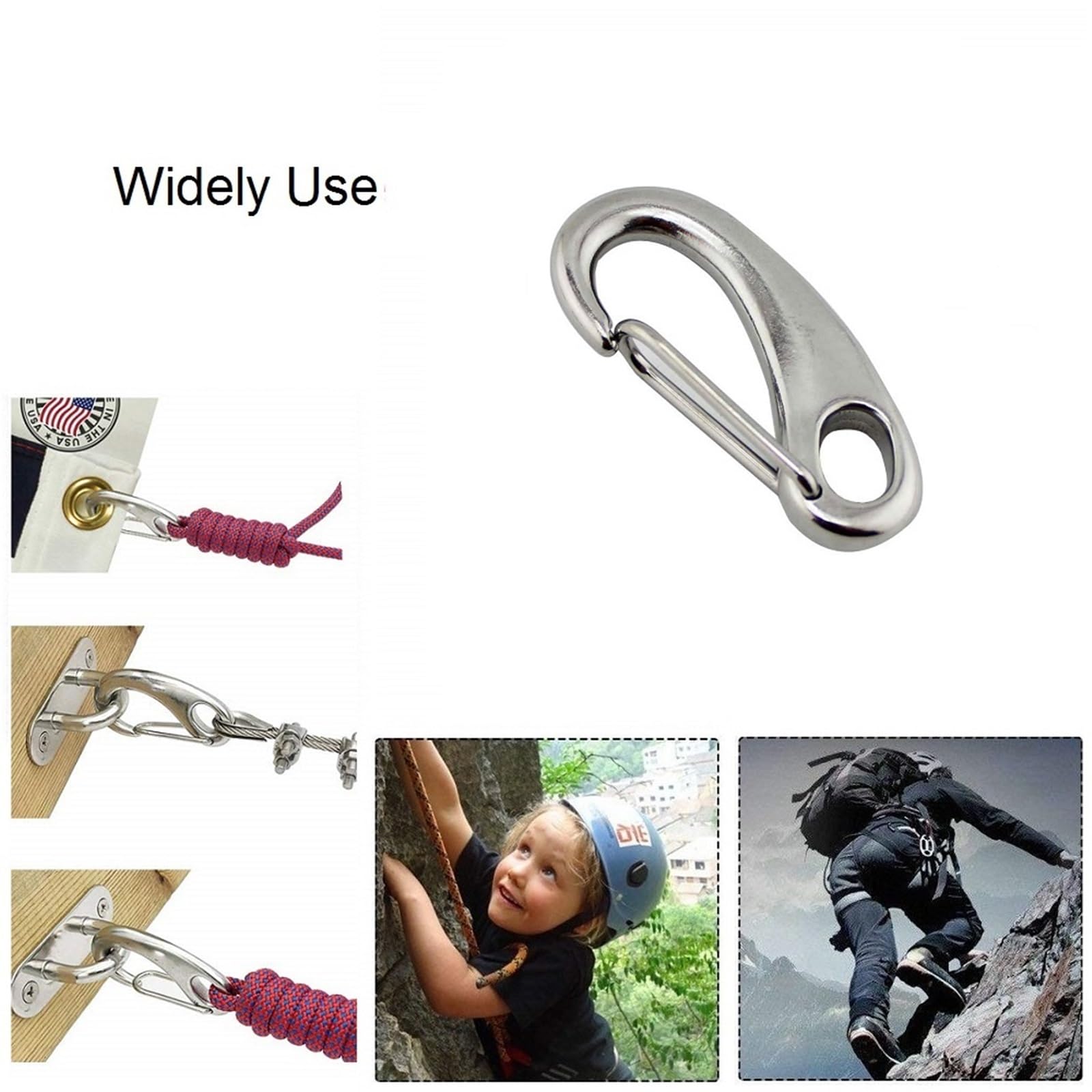 Clip Mosquetón con Forma Huevo 10 ganchos a presión con forma de huevo de acero inoxidable 304, 40 mm, 50 mm, 70 mm de longitud, ganchos a presión de resorte de liberación rápida de metal de seguridad