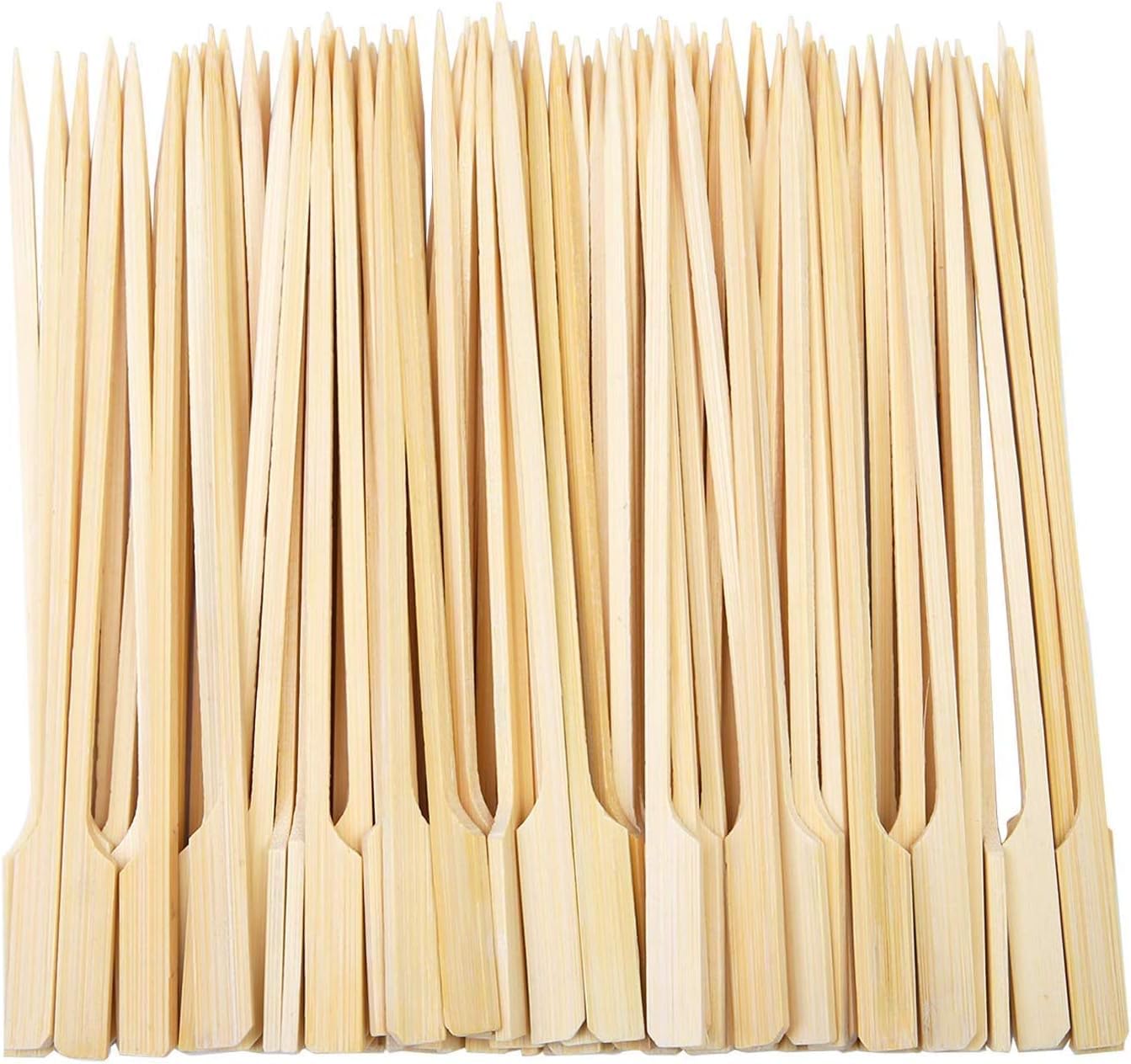 NaturallyTakeCare Bamboo Paddle Skewers 50 Pack – Flat BBQ & Kebab Sticks for Grilling, Appetizers & Parties – Eco-Friendly Reusable Bamboo Grill Skewers (30CM)