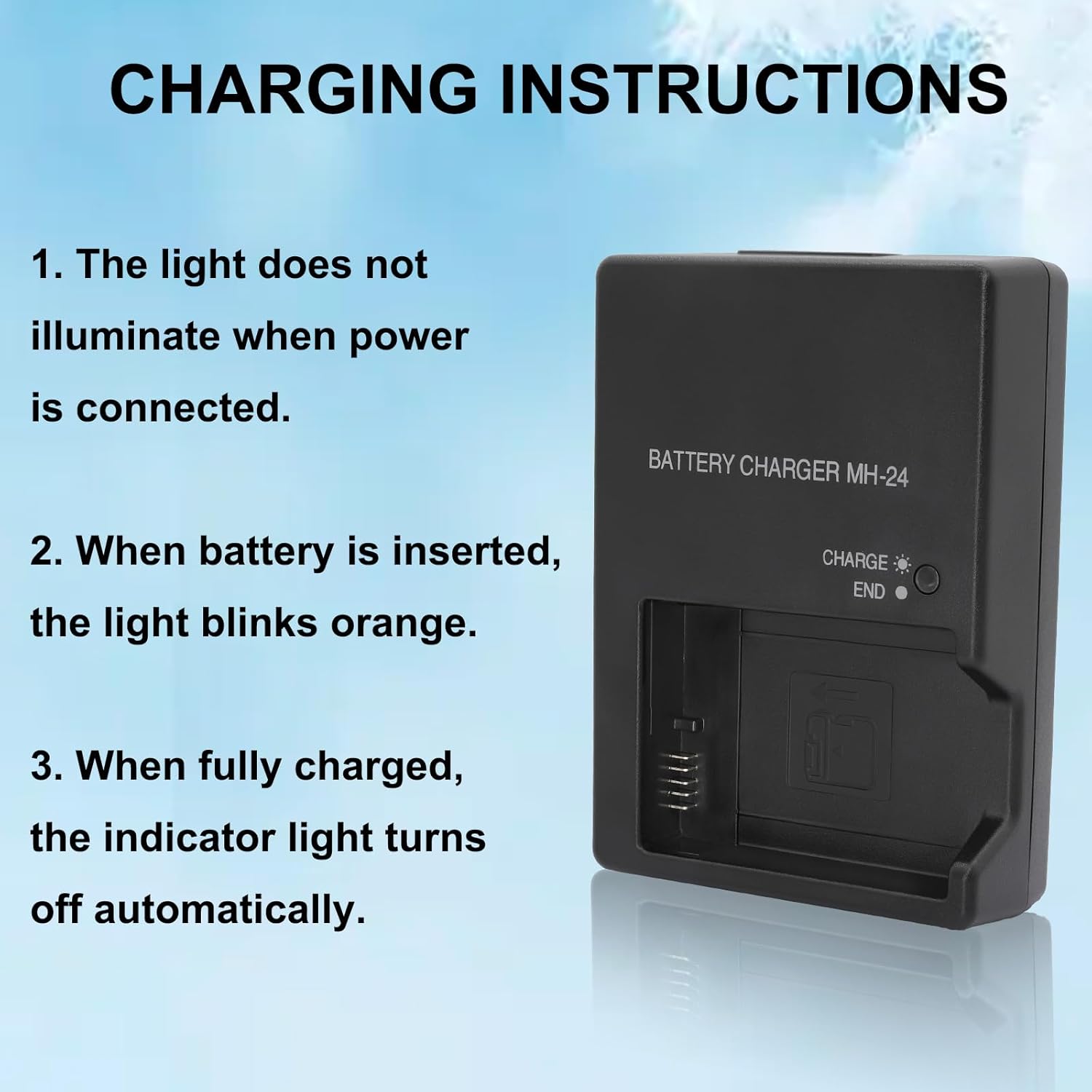 MH-24 Quick Charger for EN-EL14 EN-EL14A Battery - Compatible with Nikon D3100 D3200 D3300 D3400 D3500 D5100 D5200 D5300 D5500 D5600 DF Coolpix P7000 P7100 P7700 P7800 Digital SLR Cameras